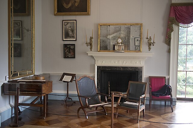 Jefferson swivel chair in Monticello interior, history of office chairs Austin